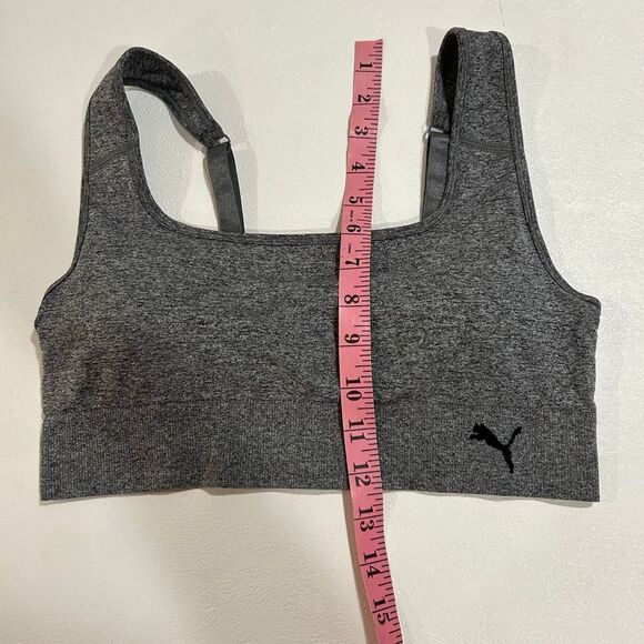 PUMA Gray Seamless Sports Bra Women’s Large Stretchy Comfort Fit - Picture 5 of 5